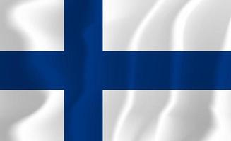 illustrazione di sfondo sventolante bandiera nazionale della finlandia vettore