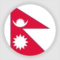 vettore dell'icona della bandiera nazionale arrotondata piatta del nepal