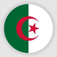 vettore dell'icona della bandiera nazionale arrotondata piatta dell'algeria