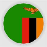 vettore dell'icona della bandiera nazionale arrotondata piatta dello zambia