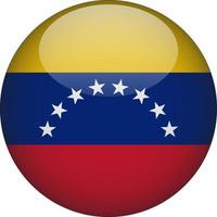 icona del pulsante bandiera nazionale arrotondata 3d venezuela vettore