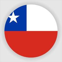 vettore dell'icona della bandiera nazionale arrotondata piatta del Cile