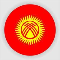 vettore dell'icona della bandiera nazionale arrotondata piatta del Kirghizistan