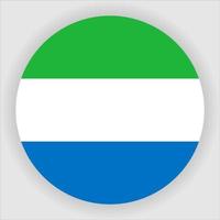 vettore icona bandiera nazionale arrotondata piatta sierra leone