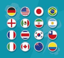 bandiere di sedici paesi vettore