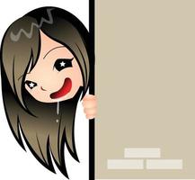 ragazza che sbircia vettore cartone animato clipart kawaii