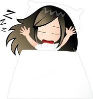 ragazza che dorme cartone animato clipart vettoriali carino kawaii