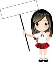 ragazza banner vettore cartone animato clipart kawaii