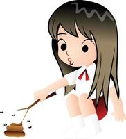 ragazza giocosa vettoriale cartone animato clipart kawaii