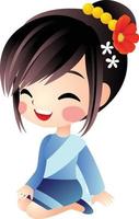 thaigirl cartone animato vector clipart carino kawaii