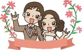 matrimonio cartone animato amore insieme clipart gratis carino kawaii vettore