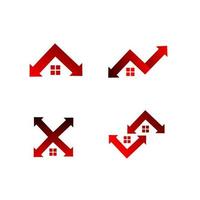 logo della casa con sfumatura rossa per attività immobiliari vettore