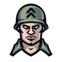 logo professionale soldato americano, mascotte sportiva, guerriero icona. vettore