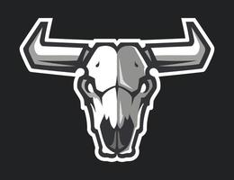 logo professionale il teschio di un toro o di una mucca. mascotte sportiva. vettore