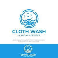 semplice logo rotondo rotante con bolle. vettore lavanderia, lavare, pulire, modello di progettazione, simbolo, icona