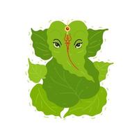 ayurveda a forma di elefante verde dalle foglie in stile indiano. illustrazione vettoriale