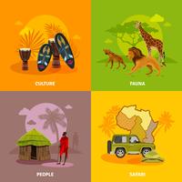 Set di icone di concetto Africa vettore