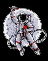illustrazione vettoriale astronauta con luna