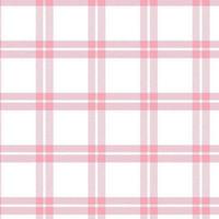 tartan seamless pattern plaid vettoriale con rosa e bianco per la stampa, carta da parati, tessile, tela, tovaglia, sfondo a scacchi.
