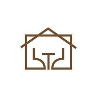 illustrazione vettoriale di design del logo del giardino di casa