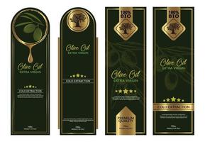 set di modelli di confezionamento per bottiglie di olio d'oliva vettore