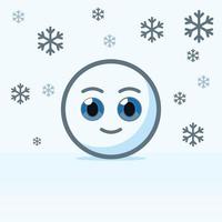 simpatica illustrazione di doodle del personaggio di palla di neve vettore