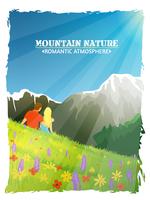 Mountain Landscape Nature Romantic Background Poster vettore