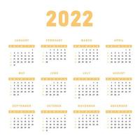 disegno del calendario arancione 2022 vettore