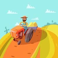 Farmer Cartoon Background vettore