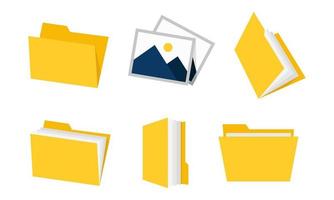 illustrazione vettoriale piatta della cartella di sistema predefinita. adatto per elementi di design di gestione di cartelle, cartelle vuote e archivi di documenti. modello di struttura della cartella gialla vuota.