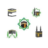 modello di progettazione dell'illustrazione del logo del simbolo della mecca di kaaba vettore