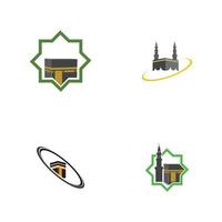 modello di progettazione dell'illustrazione del logo del simbolo della mecca di kaaba vettore