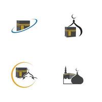 modello di progettazione dell'illustrazione del logo del simbolo della mecca di kaaba vettore