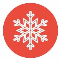 icona fiocco di neve stile cerchio rosso vettore