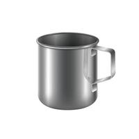 tazza tazza in acciaio inox isolato su sfondo bianco. file eps realistico. vettore