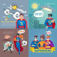Set di icone di concetto di supereroe vettore