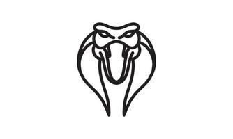 icona della linea del vettore cobra, arte della linea vettoriale della testa di animale, illustrazione animale isolata per il logo desain