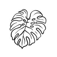 l'illustrazione del profilo della foglia di monstera. elemento decorativo della pianta ornamentale illustrata nel vettore disegnato a mano. un bel disegno per qualsiasi disegno a tema floreale.
