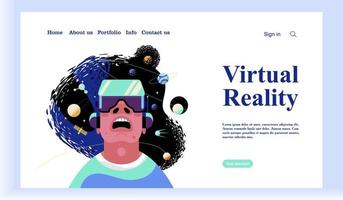 realtà virtuale nello spazio. illustrazione vettoriale. tecnologia moderna vettore