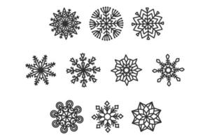 collezione di fiocchi di neve per le vacanze invernali, simbolo di capodanno e natale vettore