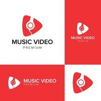 modello di vettore dell'icona del logo dello spazio negativo del video musicale