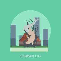 Progettazione dell&#39;illustrazione concettuale della città di Surabaya vettore
