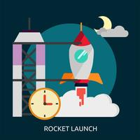 Progettazione concettuale dell&#39;illustrazione del lancio di Rocket vettore