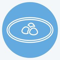 icona zuppa di gnocchi - stile occhi azzurri - illustrazione semplice, tratto modificabile vettore