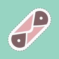 adesivo cannoli - taglio di linea - illustrazione semplice, tratto modificabile vettore