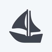 icona nave i - stile glifo - illustrazione semplice, tratto modificabile vettore
