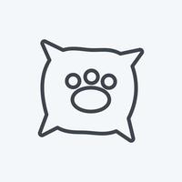 cuscino cane icona - stile linea - illustrazione semplice, tratto modificabile vettore