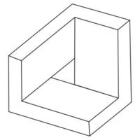 forme impossibili, oggetti di illusione ottica. figura di geometria sacra. op. art. vettore