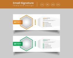 design del modello di firma e-mail aziendale aziendale, design del piè di pagina web vettore
