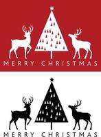 renne e albero di natale buon natale design di posizionamento dell'icona per cartolina di natale, stampa, decorazione, scrapbooking, invito, stencil, adesivo, carta da parati, confezione regalo, volantino vettore